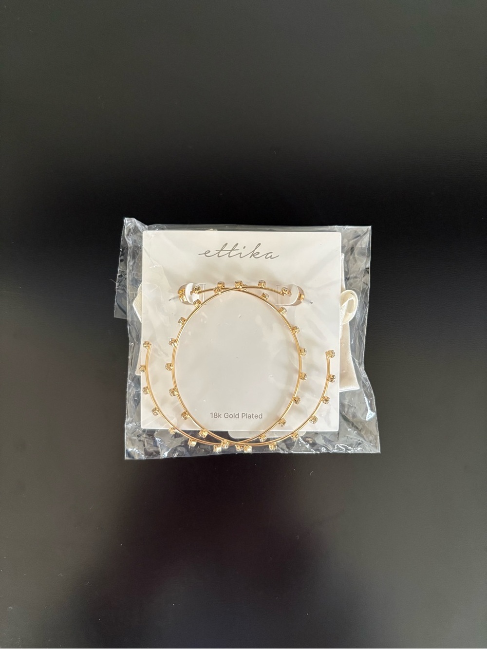 ettika 18K Gold Plated Hoop Earrings with Beaded Accents